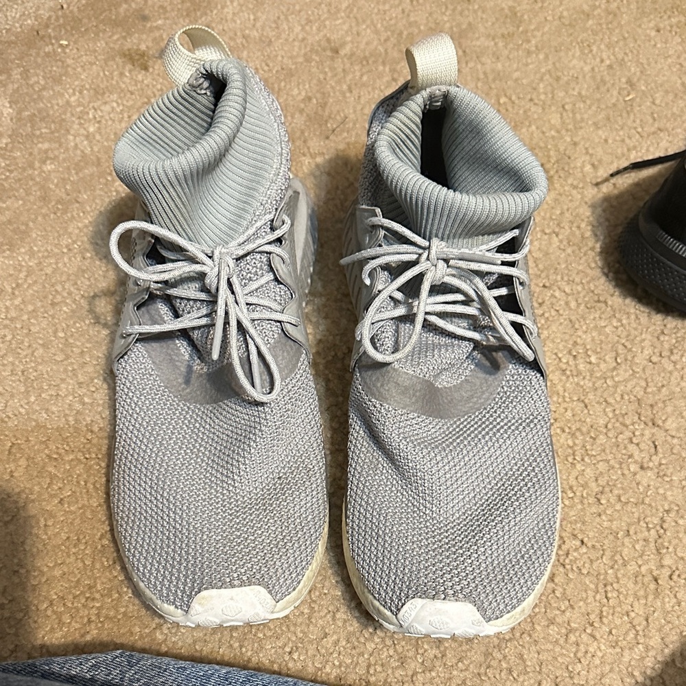 adidas Kids Light Gray High-Top Sneakers